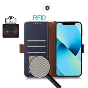 For iPhone 17 Pro Crazy Horse Top Layer Cowhide Leather Phone Case(Blue)