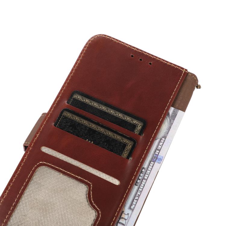 For iPhone 17 Pro Crazy Horse Top Layer Cowhide Leather Phone Case(Brown)