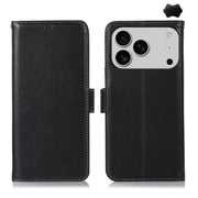 For iPhone 17 Pro Max Crazy Horse Top Layer Cowhide Leather Phone Case(Black)