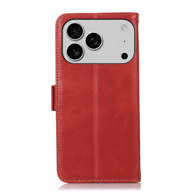 For iPhone 17 Pro Max Crazy Horse Top Layer Cowhide Leather Phone Case(Red)