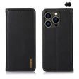 For iPhone 16 Pro Max KHAZNEH Nappa Top Layer Cowhide Leather Phone Case(Black) - iPhone 16 Pro Max Cases by PMC TechLife | Online Shopping South Africa | PMC TechLife | Buy Now Pay Later Mobicred