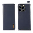 For iPhone 16 Pro KHAZNEH Nappa Top Layer Cowhide Leather Phone Case(Blue) - iPhone 16 Pro Cases by PMC TechLife | Online Shopping South Africa | PMC TechLife | Buy Now Pay Later Mobicred