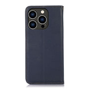 For iPhone 16 Pro KHAZNEH Nappa Top Layer Cowhide Leather Phone Case(Blue)