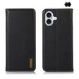 For iPhone 16 Plus KHAZNEH Nappa Top Layer Cowhide Leather Phone Case(Black) - iPhone 16 Plus Cases by PMC TechLife | Online Shopping South Africa | PMC TechLife | Buy Now Pay Later Mobicred