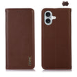 For iPhone 16 KHAZNEH Nappa Top Layer Cowhide Leather Phone Case(Brown) - iPhone 16 Cases by PMC TechLife | Online Shopping South Africa | PMC TechLife | Buy Now Pay Later Mobicred