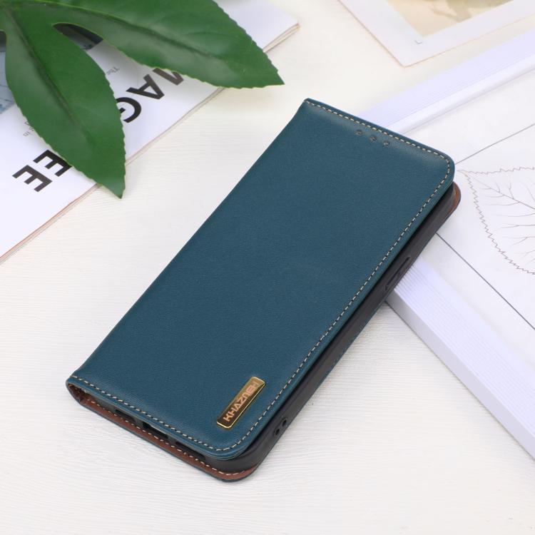 For iPhone 16e KHAZNEH Nappa Top Layer Cowhide Leather Phone Case(Green)