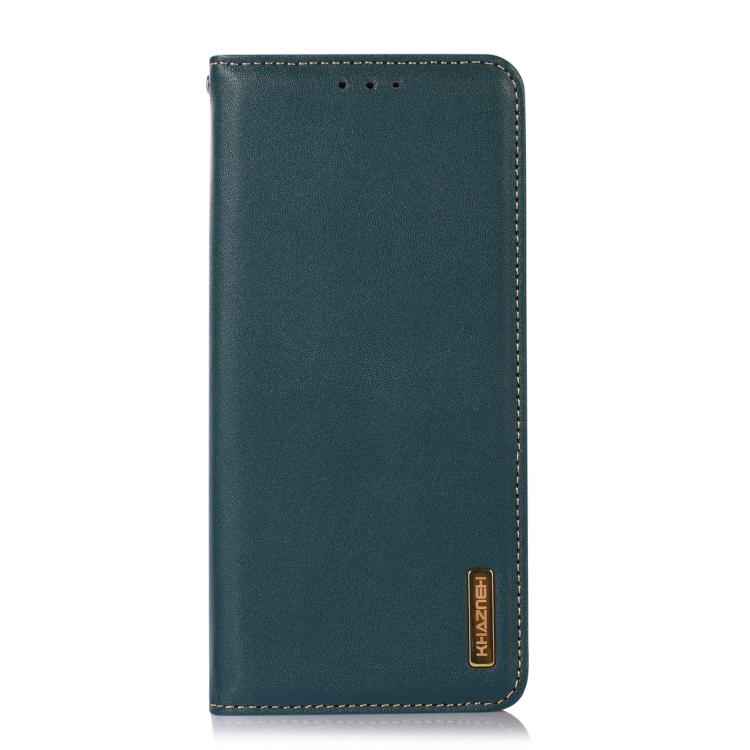 For iPhone 16e KHAZNEH Nappa Top Layer Cowhide Leather Phone Case(Green)