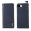 For iPhone 16e KHAZNEH Nappa Top Layer Cowhide Leather Phone Case(Blue) - iPhone 16e Cases by PMC TechLife | Online Shopping South Africa | PMC TechLife | Buy Now Pay Later Mobicred