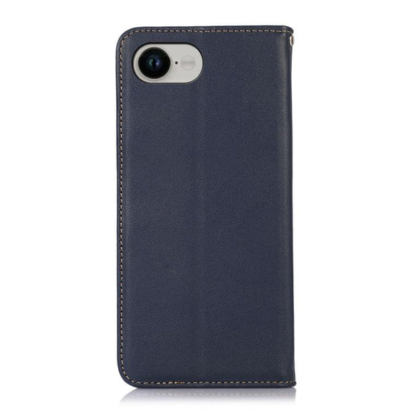 For iPhone 16e KHAZNEH Nappa Top Layer Cowhide Leather Phone Case(Blue)