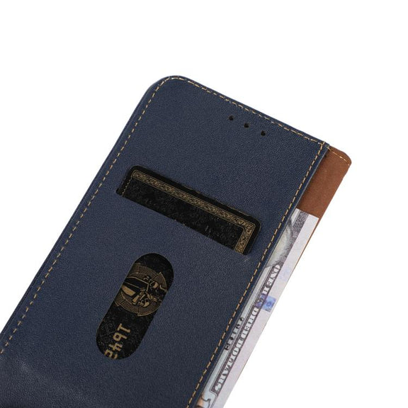 For iPhone 16e KHAZNEH Nappa Top Layer Cowhide Leather Phone Case(Blue)