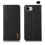 For iPhone 16e KHAZNEH Nappa Top Layer Cowhide Leather Phone Case(Black)