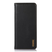 For iPhone 16e KHAZNEH Nappa Top Layer Cowhide Leather Phone Case(Black)