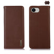 For iPhone 16e KHAZNEH Nappa Top Layer Cowhide Leather Phone Case(Brown) - iPhone 16e Cases by PMC TechLife | Online Shopping South Africa | PMC TechLife | Buy Now Pay Later Mobicred