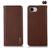 For iPhone 16e KHAZNEH Nappa Top Layer Cowhide Leather Phone Case(Brown)
