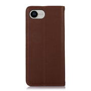 For iPhone 16e KHAZNEH Nappa Top Layer Cowhide Leather Phone Case(Brown)