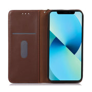 For iPhone 16e KHAZNEH Nappa Top Layer Cowhide Leather Phone Case(Brown)