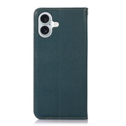 For iPhone 17 KHAZNEH Nappa Top Layer Cowhide Leather Phone Case(Green)