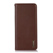 For iPhone 17 Air KHAZNEH Nappa Top Layer Cowhide Leather Phone Case(Brown)