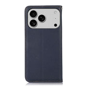For iPhone 17 Pro KHAZNEH Nappa Top Layer Cowhide Leather Phone Case(Blue)