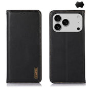 For iPhone 17 Pro KHAZNEH Nappa Top Layer Cowhide Leather Phone Case(Black)