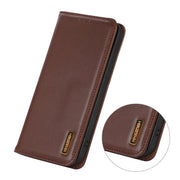 For iPhone 17 Pro KHAZNEH Nappa Top Layer Cowhide Leather Phone Case(Brown)