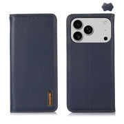 For iPhone 17 Pro Max KHAZNEH Nappa Top Layer Cowhide Leather Phone Case(Blue)