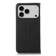 For iPhone 17 Pro Max KHAZNEH Nappa Top Layer Cowhide Leather Phone Case(Black)