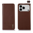 For iPhone 17 Pro Max KHAZNEH Nappa Top Layer Cowhide Leather Phone Case(Brown) - free shipping - PMc TechLife - Order now!
