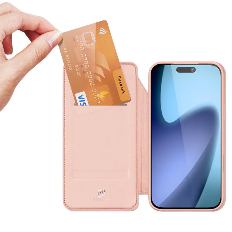 For iPhone 17 Air DUX DUCIS Skin Pro Series Flip Leather Phone Case(Rose Gold)