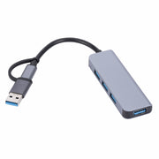 2301 4 in 1 USB+USB-C/Type-C to USB Multi-function Docking Station HUB Adapter