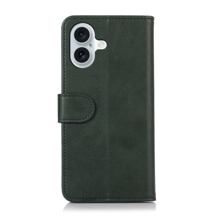 For iPhone 16 Plus Cow Texture Leather Phone Case(Green)