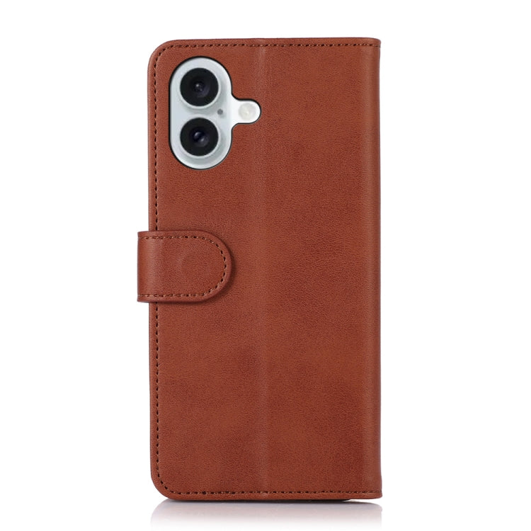 For iPhone 16 Plus Cow Texture Leather Phone Case(Brown)
