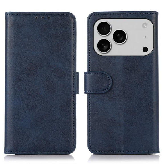 For iPhone 17 Pro Cow Texture Leather Phone Case(Blue)