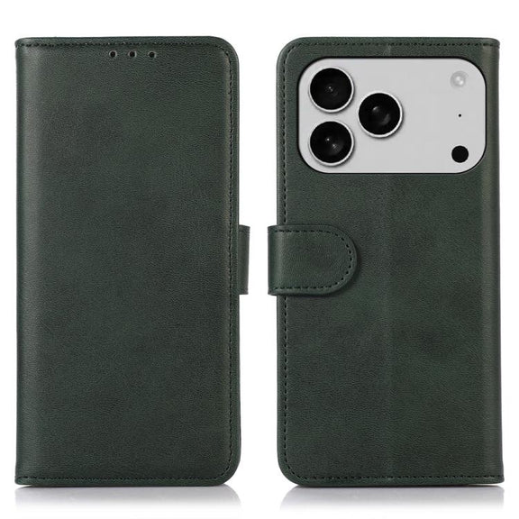 For iPhone 17 Pro Cow Texture Leather Phone Case(Green)