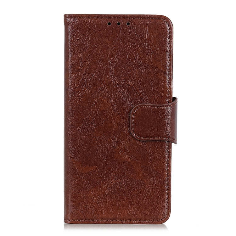 For iPhone 16 Plus Nappa Texture Leather Case(Brown)