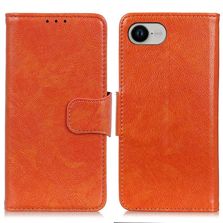 For iPhone 16e Nappa Texture Leather Case(Orange)