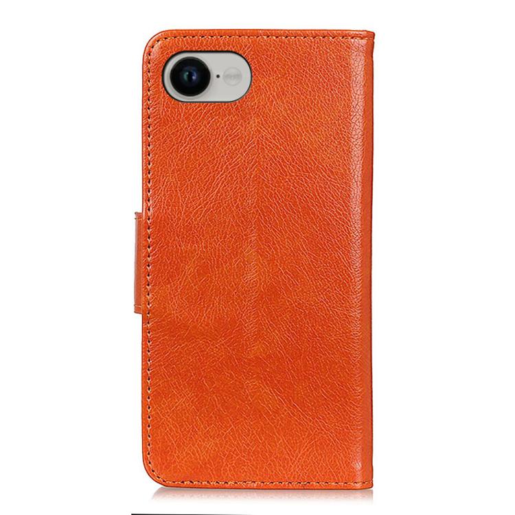 For iPhone 16e Nappa Texture Leather Case(Orange)