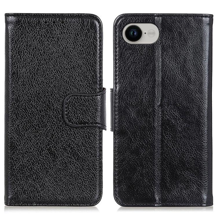 For iPhone 16e Nappa Texture Leather Case(Black)