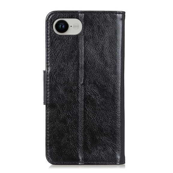 For iPhone 16e Nappa Texture Leather Case(Black)