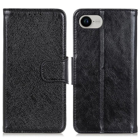 For iPhone 16e Nappa Texture Leather Case(Black)