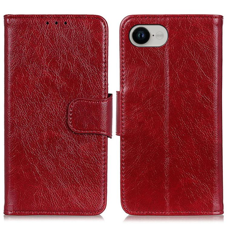 For iPhone 16e Nappa Texture Leather Case(Red)