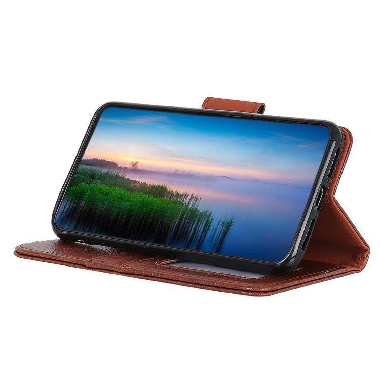 For iPhone 16e Nappa Texture Leather Case(Brown)