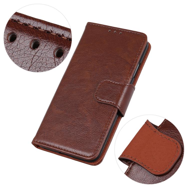 For iPhone 16e Nappa Texture Leather Case(Brown)