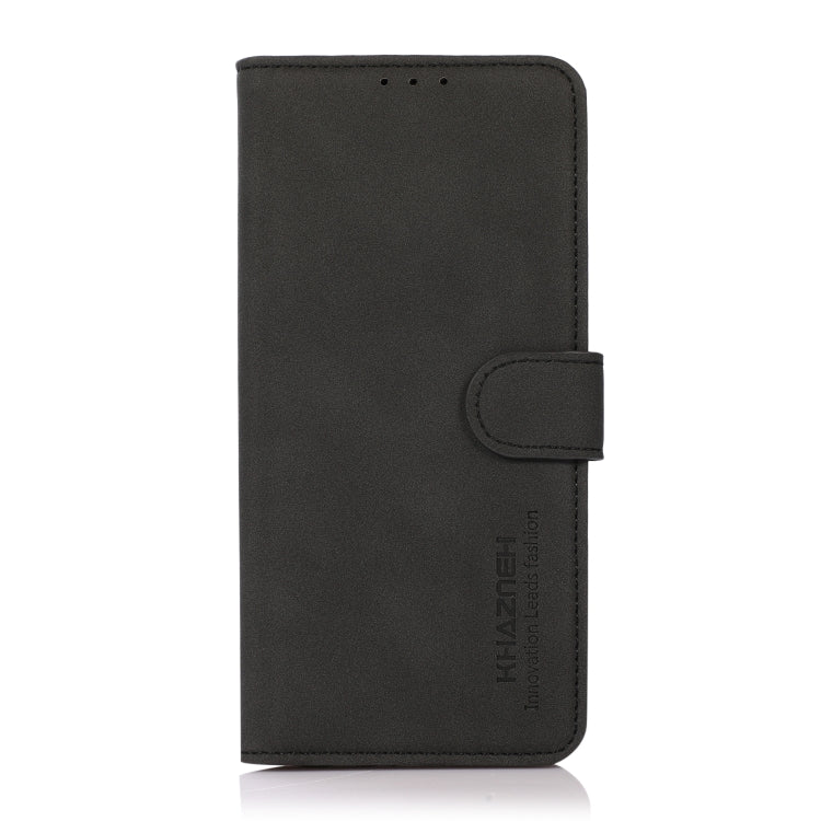 For iPhone 16 KHAZNEH Matte Texture Leather Phone Case(Black)