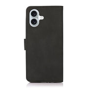 For iPhone 16 KHAZNEH Matte Texture Leather Phone Case(Black)