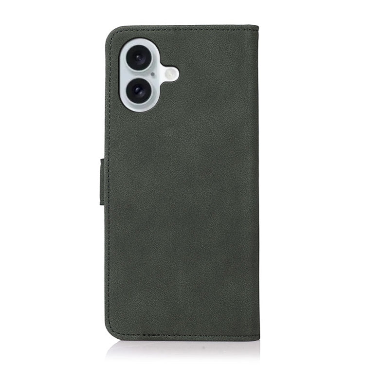 For iPhone 16 KHAZNEH Matte Texture Leather Phone Case(Green)