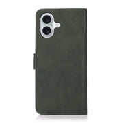 For iPhone 16 KHAZNEH Matte Texture Leather Phone Case(Green)