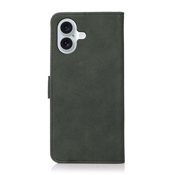 For iPhone 16 KHAZNEH Matte Texture Leather Phone Case(Green)