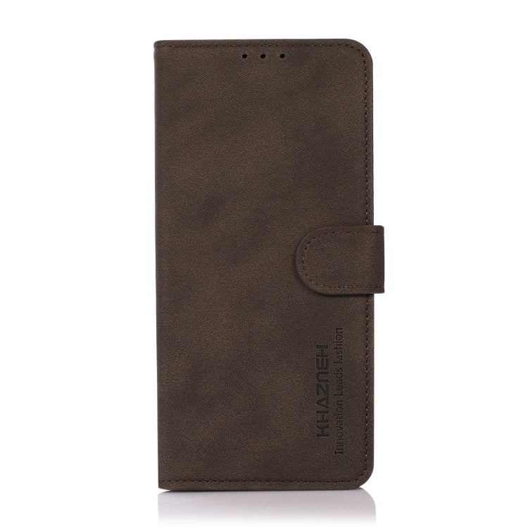 For iPhone 16 KHAZNEH Matte Texture Leather Phone Case(Brown)