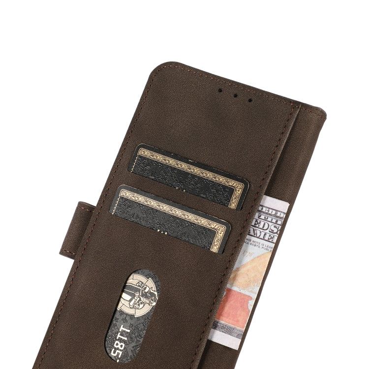 For iPhone 16 KHAZNEH Matte Texture Leather Phone Case(Brown)